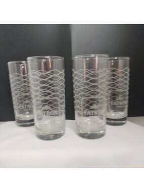 Brand New Patron Tequila Highball Cocktail Glasses Set of 4 Glasses